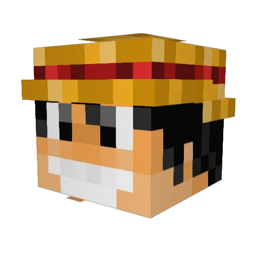 incondicional Minecraft avatar head, 3D render