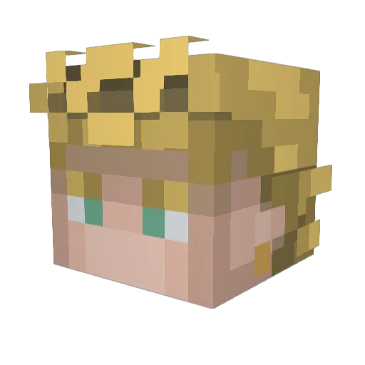 incredible_alvin Minecraft avatar head, 3D render