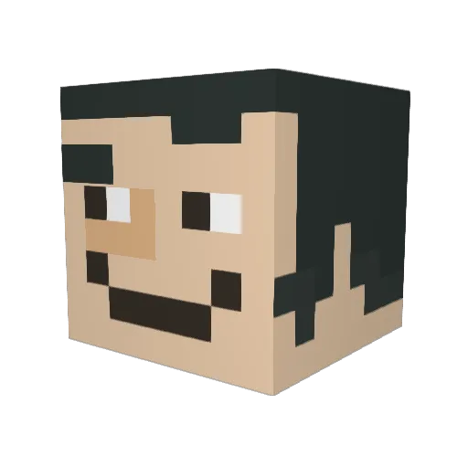 incrediname Minecraft avatar head, 3D render