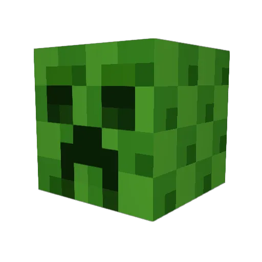 incus Minecraft avatar head, 3D render