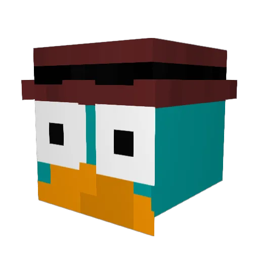 indep40 Minecraft avatar head, 3D render