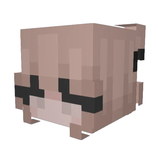 indesthetic Minecraft avatar head, 3D render