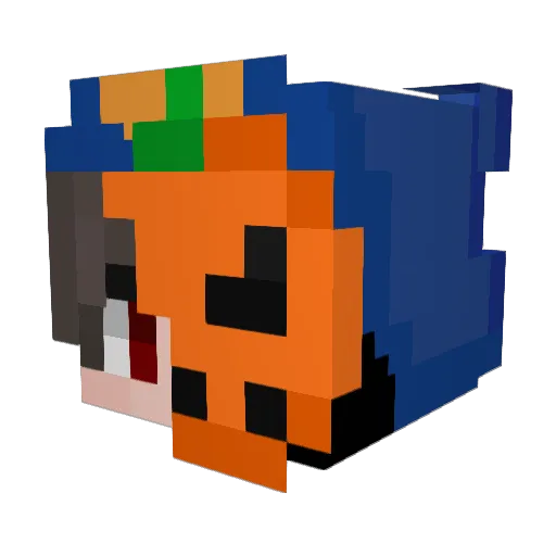indiWu Minecraft avatar head, 3D render
