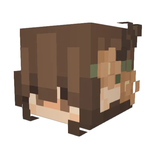 indiecries Minecraft avatar head, 3D render