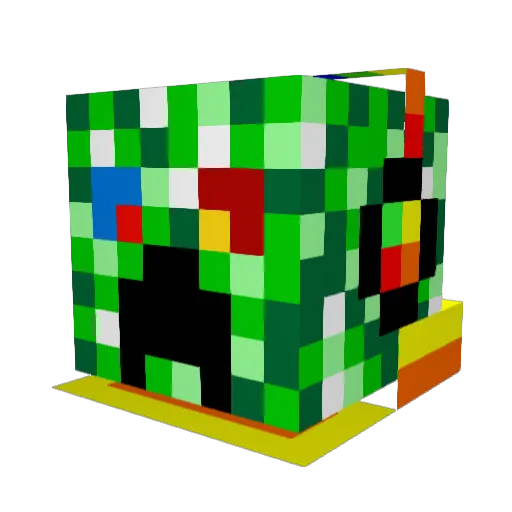 indigobu Minecraft avatar head, 3D render