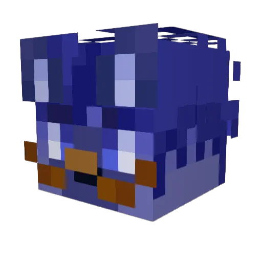 indigocrayon Minecraft avatar head, 3D render