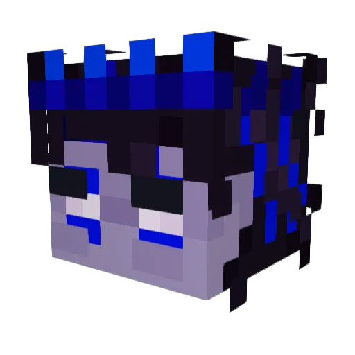indigue Minecraft avatar head, 3D render