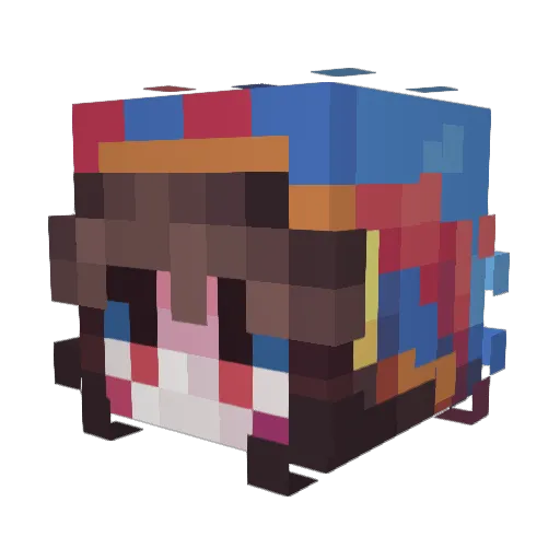indisulta Minecraft avatar head, 3D render