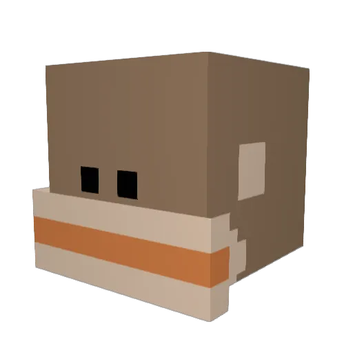 indonezja Minecraft avatar head, 3D render