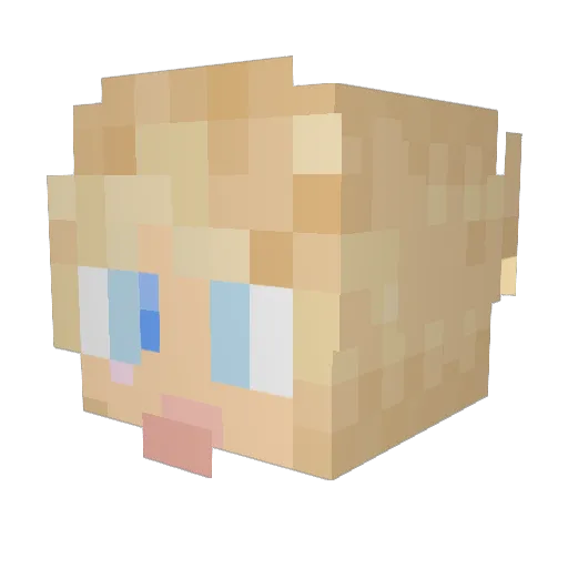 ines_lages Minecraft avatar head, 3D render