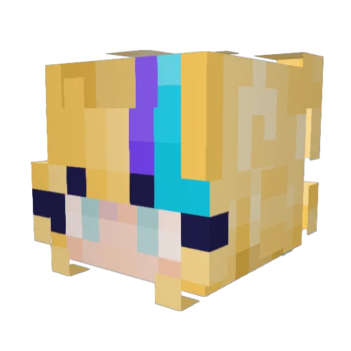 infernosol Minecraft avatar head, 3D render