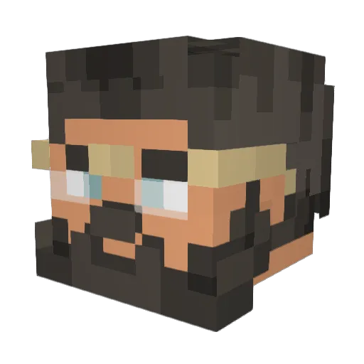 infiniteTungsten Minecraft avatar head, 3D render