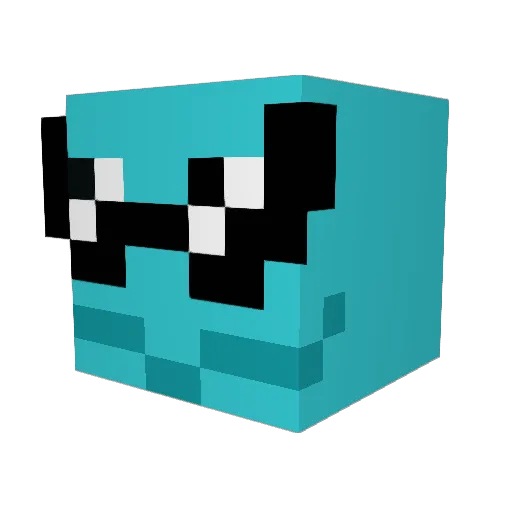 infinite_jang Minecraft avatar head, 3D render