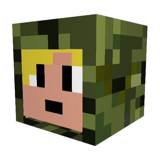 infinite_muons Minecraft avatar head, 3D render