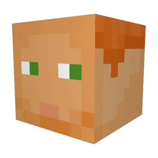 influector Minecraft avatar head, 3D render