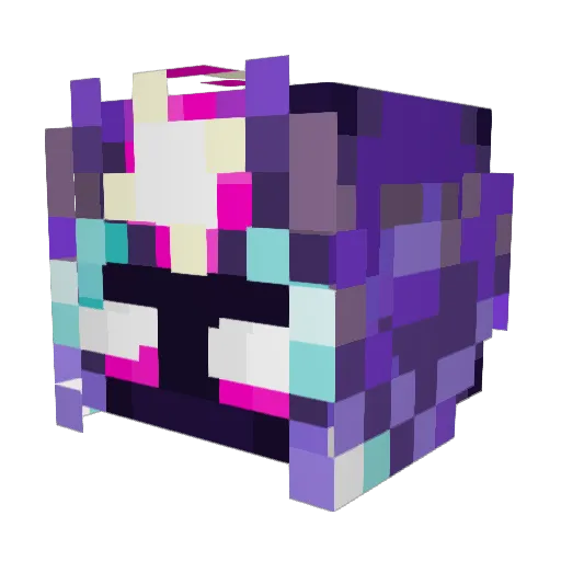 ingerted Minecraft avatar head, 3D render