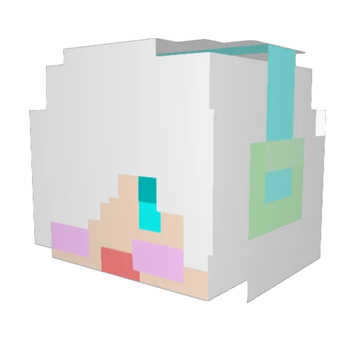 ingkoo Minecraft avatar head, 3D render