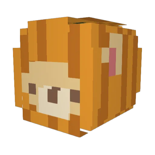 ingzoo Minecraft avatar head, 3D render