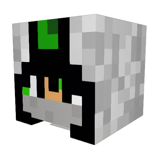 inhyak Minecraft avatar head, 3D render