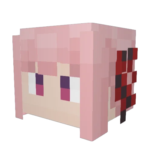inju_4 Minecraft avatar head, 3D render