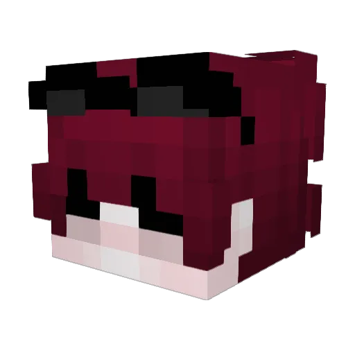 injurias Minecraft avatar head, 3D render