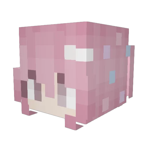 injwre Minecraft avatar head, 3D render