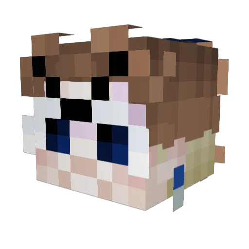 inkorporated Minecraft avatar head, 3D render