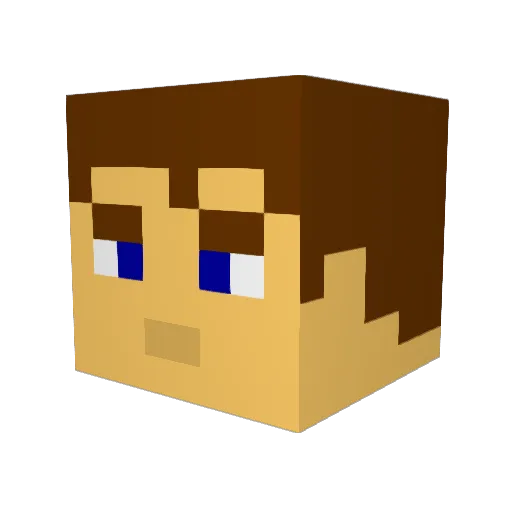 inkux Minecraft avatar head, 3D render