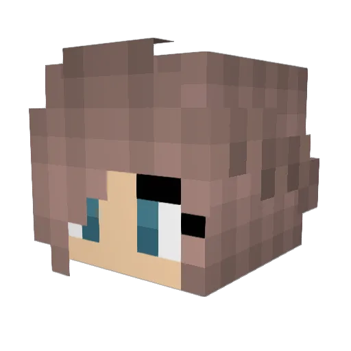 inkypu Minecraft avatar head, 3D render
