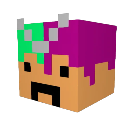 innature Minecraft avatar head, 3D render