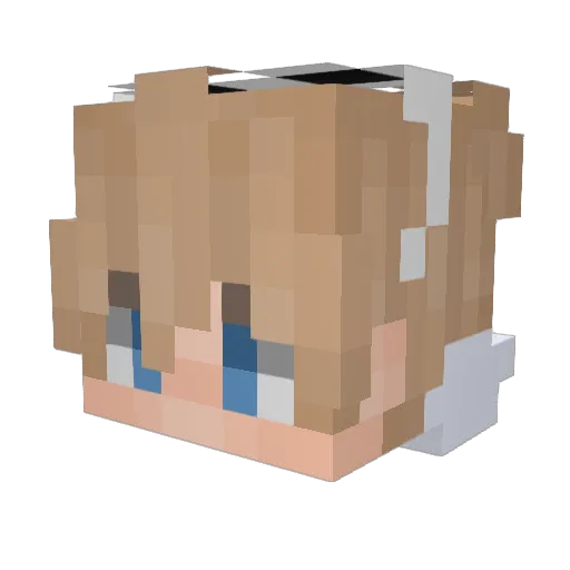 innverted Minecraft avatar head, 3D render