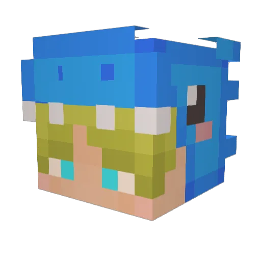 inomize Minecraft avatar head, 3D render