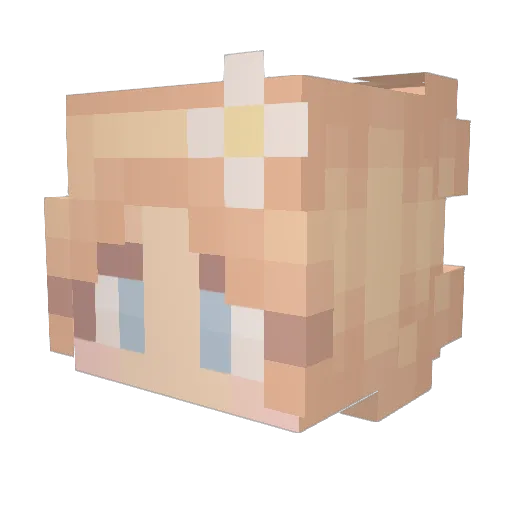 inroseblush Minecraft avatar head, 3D render