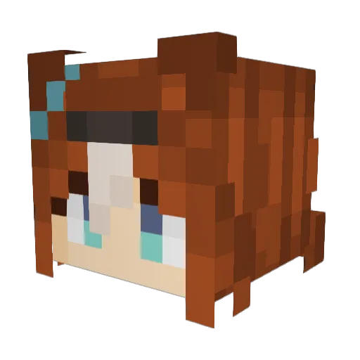 insupported Minecraft avatar head, 3D render