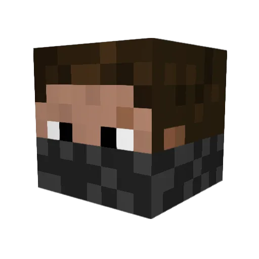 intercopper Minecraft avatar head, 3D render
