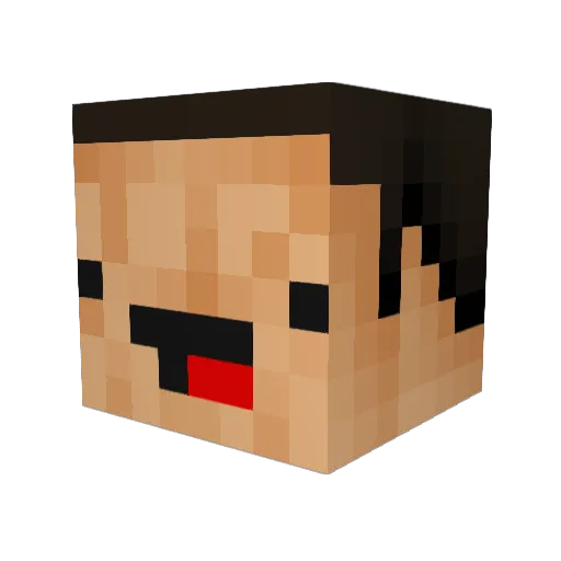 interd Minecraft avatar head, 3D render