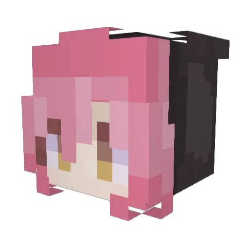 interlinked Minecraft avatar head, 3D render