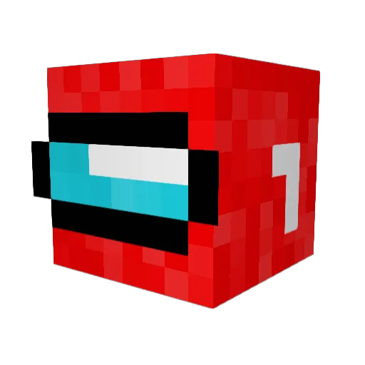 internet8 Minecraft avatar head, 3D render