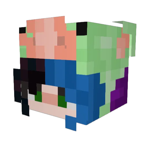 internethobbit Minecraft avatar head, 3D render