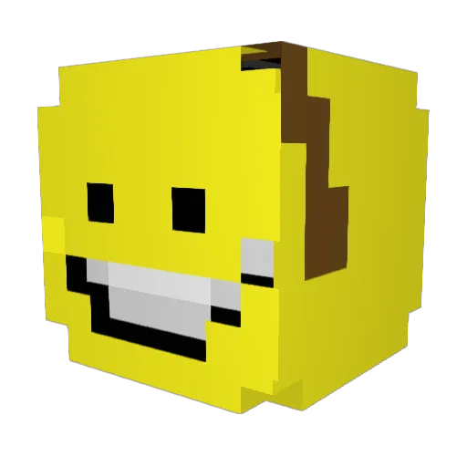 interplain Minecraft avatar head, 3D render