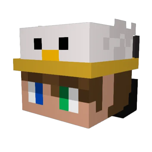 intersecato Minecraft avatar head, 3D render