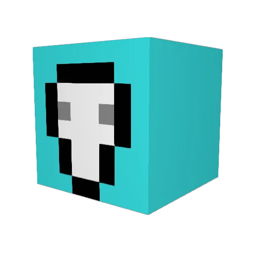 interstelling Minecraft avatar head, 3D render