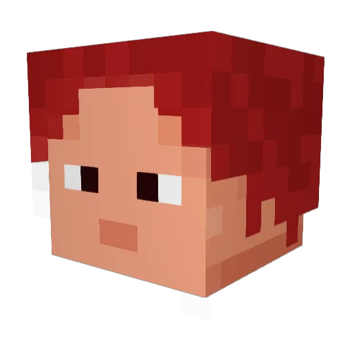 interwent Minecraft avatar head, 3D render