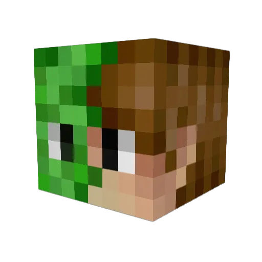 interwoody Minecraft avatar head, 3D render