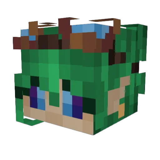intigray Minecraft avatar head, 3D render