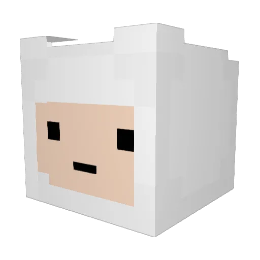 inu_bigbig Minecraft avatar head, 3D render
