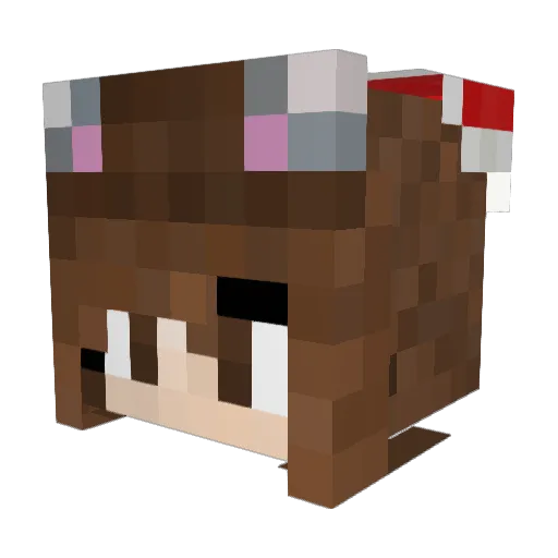 inu_lady Minecraft avatar head, 3D render