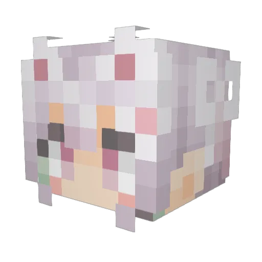 inudesu Minecraft avatar head, 3D render