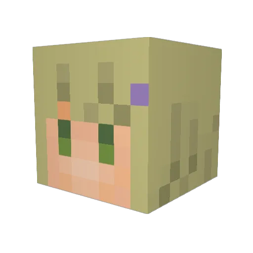 inukoasagi Minecraft avatar head, 3D render