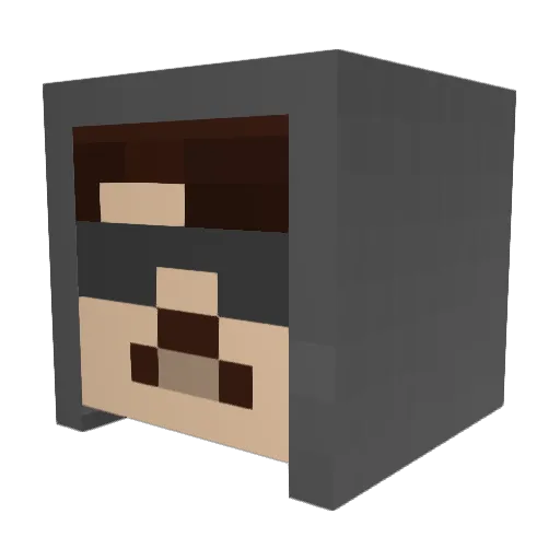 inundi Minecraft avatar head, 3D render